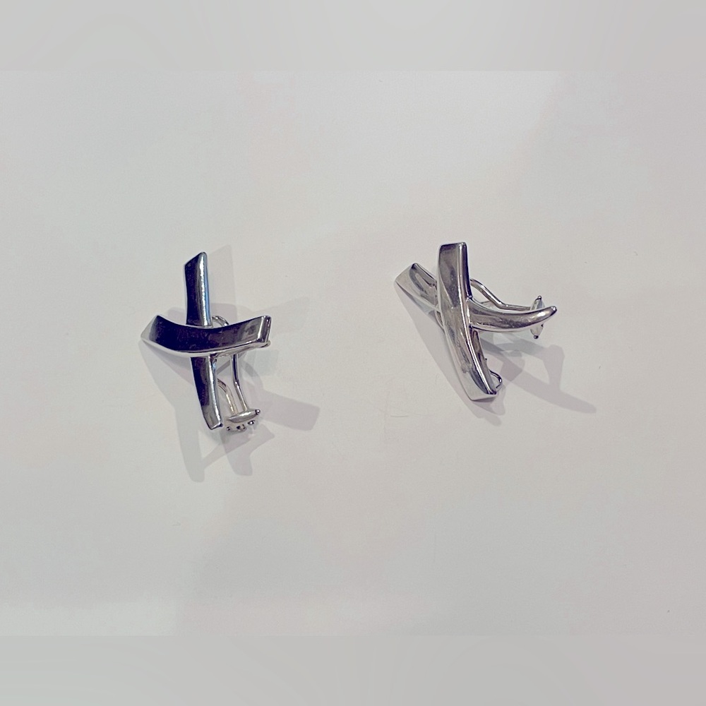 Tiffany and Co. silver X earrings